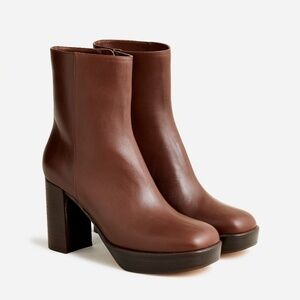 J. crew brown platform boots